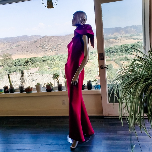 Emily in Paris Inspo: Jovani by Mia Bella One-Shoulder Scuba Dress - Picture 7 of 9